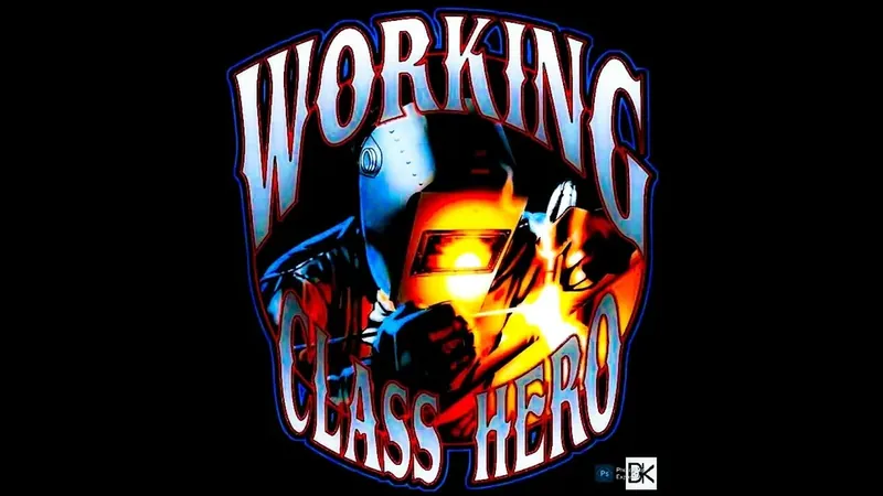 Working Class Hero welder shirt design