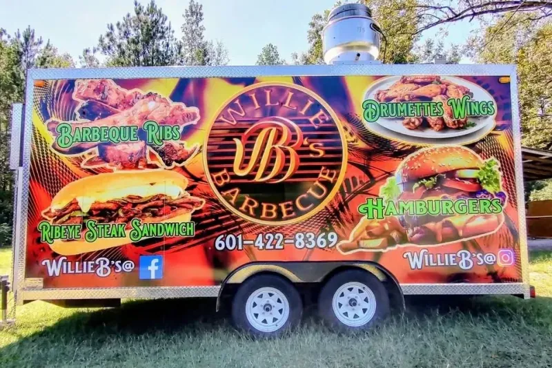 Concession trailer wrap - Willie B's Barbecue photograph